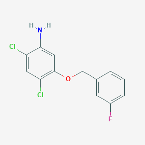 molecular formula C13H10Cl2FNO B1303459 2,4-Dichloro-5-[(3-fluorobenzyl)oxy]aniline CAS No. 439095-33-7