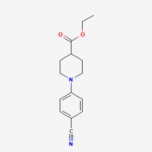molecular formula C15H18N2O2 B1303481 Ethyl 1-(4-cyanophenyl)piperidine-4-carboxylate CAS No. 352018-90-7