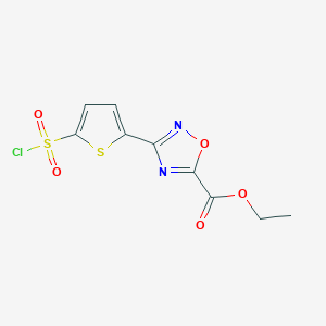 Ethyl 3-[5-(chlorosulfonyl)thien-2-YL]-1,2,4-oxadiazole-5-carboxylate