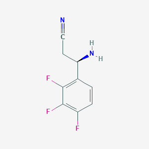 molecular formula C9H7F3N2 B13035388 (3R)-3-Amino-3-(2,3,4-trifluorophenyl)propanenitrile 
