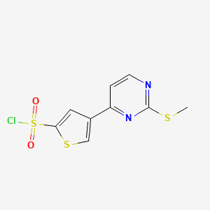 molecular formula C9H7ClN2O2S3 B1303557 4-(2-methylsulfanylpyrimidin-4-yl)thiophene-2-sulfonyl Chloride CAS No. 874841-65-3