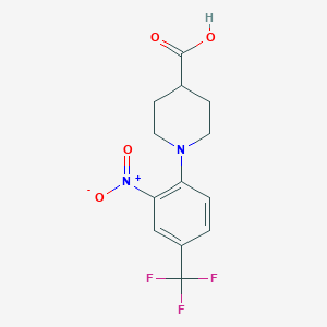 molecular formula C13H13F3N2O4 B1303564 1-[2-Nitro-4-(trifluoromethyl)phenyl]piperidine-4-carboxylic acid CAS No. 325702-10-1