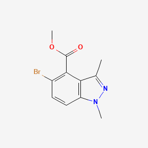 molecular formula C11H11BrN2O2 B13035678 Methyl 5-bromo-1,3-dimethyl-1H-indazole-4-carboxylate 