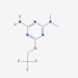 molecular formula C7H10F3N5O B130358 2-Amino-4-dimethylamino-6-trifluoroethoxy-1,3,5-triazine CAS No. 145963-84-4