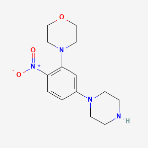molecular formula C14H20N4O3 B1303612 4-(2-硝基-5-哌嗪-1-基苯基)吗啉 CAS No. 332023-13-9