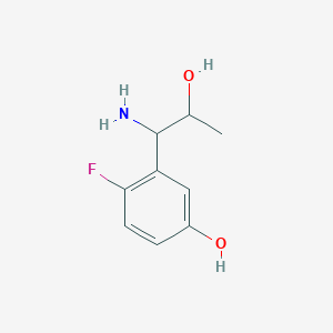 molecular formula C9H12FNO2 B13036135 3-(1-Amino-2-hydroxypropyl)-4-fluorophenol 