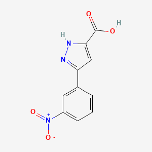 molecular formula C10H7N3O4 B1303628 5-(3-硝基苯基)-1H-吡唑-3-羧酸 CAS No. 899714-76-2