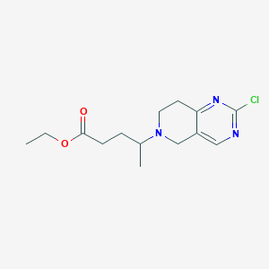 molecular formula C14H20ClN3O2 B13036654 Ethyl 4-(2-chloro-7,8-dihydropyrido[4,3-D]pyrimidin-6(5H)-YL)pentanoate 