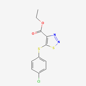 molecular formula C11H9ClN2O2S2 B1303675 Ethyl 5-[(4-chlorophenyl)sulfanyl]-1,2,3-thiadiazole-4-carboxylate CAS No. 338760-67-1