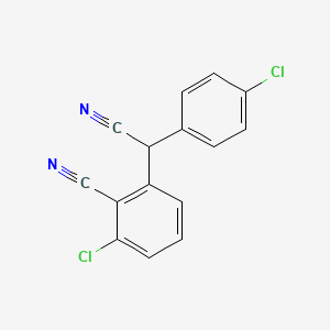 molecular formula C15H8Cl2N2 B1303677 2-Chloro-6-[(4-chlorophenyl)(cyano)methyl]-benzenecarbonitrile CAS No. 338953-31-4