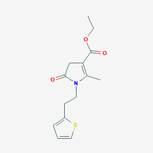 molecular formula C14H17NO3S B1303686 2-甲基-5-氧代-1-[2-(2-噻吩基)乙基]-4,5-二氢-1H-吡咯-3-羧酸乙酯 CAS No. 885949-74-6
