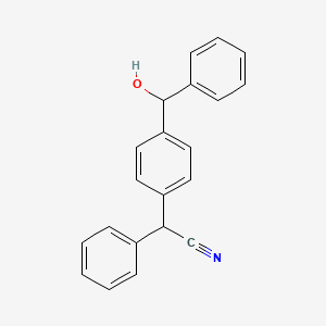 B1303691 2-{4-[Hydroxy(phenyl)methyl]phenyl}-2-phenylacetonitrile CAS No. 338791-84-7