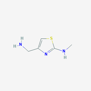 molecular formula C5H9N3S B13037007 4-(Aminomethyl)-N-methylthiazol-2-amine 