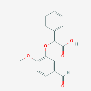 molecular formula C16H14O5 B1303718 2-(5-Formyl-2-methoxyphenoxy)-2-phenylacetic acid CAS No. 885949-43-9