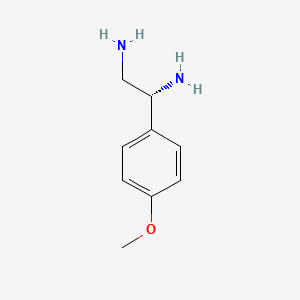 molecular formula C9H14N2O B13037390 (1R)-1-(4-Methoxyphenyl)ethane-1,2-diamine 