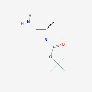 molecular formula C9H18N2O2 B13037430 tert-butyl(2S)-3-amino-2-methylazetidine-1-carboxylate 
