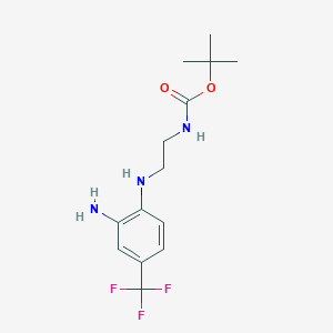 molecular formula C14H20F3N3O2 B1303764 tert-Butyl N-{2-[2-amino-4-(trifluoromethyl)anilino]ethyl}carbamate CAS No. 215655-42-8