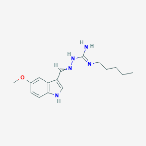 molecular formula C16H23N5O B130379 1-[(5-Methoxy-3-indolylidene)methylamino]-2-pentylguanidine CAS No. 145158-71-0