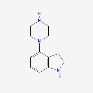 molecular formula C12H17N3 B13037943 4-(Piperazin-1-yl)indoline CAS No. 105685-18-5