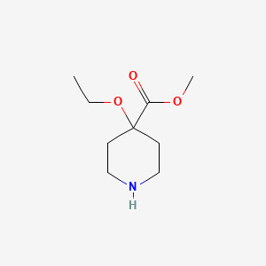 molecular formula C9H17NO3 B13038500 Methyl 4-ethoxypiperidine-4-carboxylate 