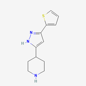 molecular formula C12H15N3S B1303877 4-[5-(2-thienyl)-1H-pyrazol-3-yl]piperidine CAS No. 321848-28-6