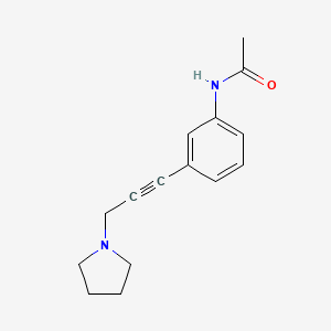 molecular formula C15H18N2O B1303901 N-(3-(3-(Pyrrolidin-1-yl)prop-1-yn-1-yl)phenyl)acetamide CAS No. 885950-23-2