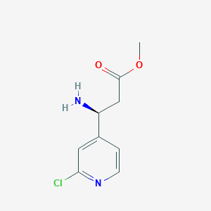 molecular formula C9H11ClN2O2 B13039118 Methyl(S)-3-amino-3-(2-chloropyridin-4-YL)propanoate2hcl 