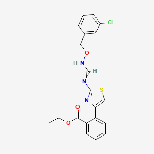 Ethyl 2-{2-[({[(3-chlorobenzyl)oxy]imino}methyl)amino]-1,3-thiazol-4-yl}benzenecarboxylate
