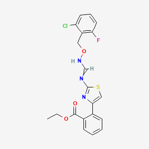molecular formula C20H17ClFN3O3S B1303977 Ethyl 2-{2-[({[(2-chloro-6-fluorobenzyl)oxy]imino}methyl)amino]-1,3-thiazol-4-yl}benzenecarboxylate 