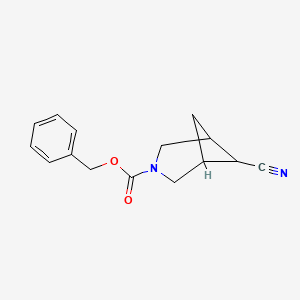 molecular formula C15H16N2O2 B13039798 Benzyl 6-cyano-3-azabicyclo[3.1.1]heptane-3-carboxylate 