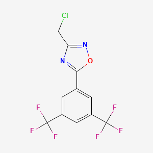 molecular formula C11H5ClF6N2O B1303986 5-[3,5-Bis(trifluoromethyl)phenyl]-3-(chloromethyl)-1,2,4-oxadiazole CAS No. 287198-14-5