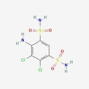 molecular formula C6H7Cl2N3O4S2 B1304001 4-Amino-5,6-dichlorobenzene-1,3-disulfonamide CAS No. 5250-72-6