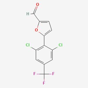 molecular formula C12H5Cl2F3O2 B1304005 5-[2,6-Dichloro-4-(trifluoromethyl)phenyl]-2-furaldehyde CAS No. 680215-60-5