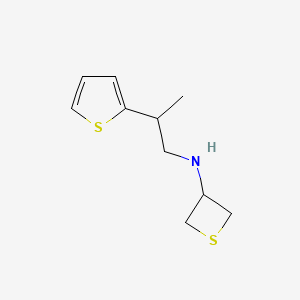 molecular formula C10H15NS2 B13040348 N-(2-(Thiophen-2-yl)propyl)thietan-3-amine 