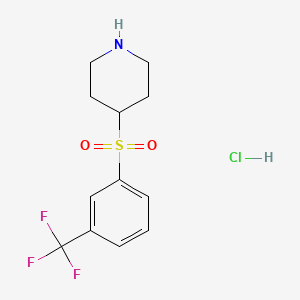 molecular formula C12H15ClF3NO2S B1304078 4-{[3-(Trifluoromethyl)phenyl]sulfonyl}-piperidine hydrochloride CAS No. 849035-98-9