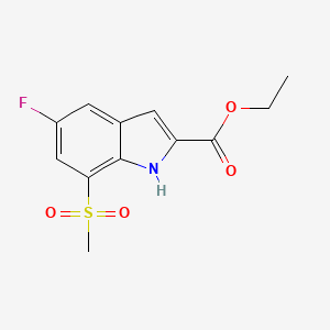 molecular formula C12H12FNO4S B1304079 Ethyl 5-fluoro-7-(methylsulfonyl)-1H-indole-2-carboxylate CAS No. 849035-86-5