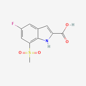 molecular formula C10H8FNO4S B1304080 5-Fluoro-7-(methylsulfonyl)-1H-indole-2-carboxylic acid CAS No. 849035-87-6