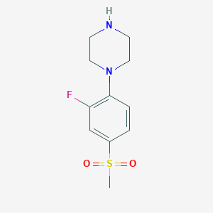 molecular formula C11H15FN2O2S B1304081 1-[2-Fluoro-4-(methylsulfonyl)phenyl]piperazine CAS No. 845616-10-6