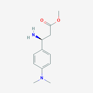 molecular formula C12H18N2O2 B13040812 Methyl(S)-3-amino-3-(4-(dimethylamino)phenyl)propanoate2hcl 