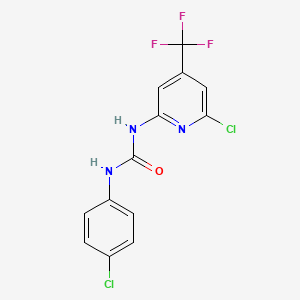 molecular formula C13H8Cl2F3N3O B1304092 N-(4-chlorophenyl)-N'-[6-chloro-4-(trifluoromethyl)-2-pyridyl]urea CAS No. 648408-76-8