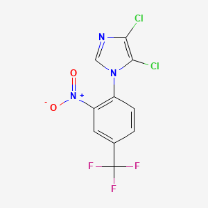 molecular formula C10H4Cl2F3N3O2 B1304097 4,5-Dichloro-1-[2-nitro-4-(trifluoromethyl)phenyl]imidazole CAS No. 649662-56-6