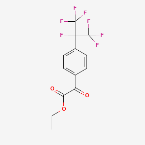 molecular formula C13H9F7O3 B13041152 Ethyl2-oxo-2-(4-(perfluoropropan-2-yl)phenyl)acetate 