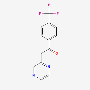 molecular formula C13H9F3N2O B1304117 2-Pyrazin-2-yl-1-[4-(trifluoromethyl)phenyl]-ethanone CAS No. 88283-34-5