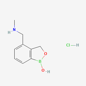 molecular formula C9H13BClNO2 B13041283 4-((Methylamino)methyl)benzo[C][1,2]oxaborol-1(3H)-OL hcl 