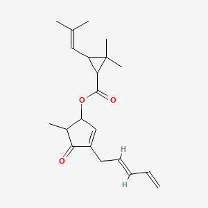 molecular formula C21H28O3 B13041289 5-Methyl-4-oxo-3-(2,4-pentadien-1-yl)-2-cyclopenten-1-yl 2,2-dimethyl-3-(2-methyl-1-propen-1-yl)cyclopropanecarboxylate 