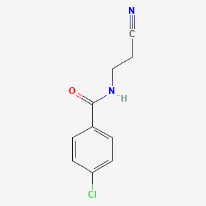 molecular formula C10H9ClN2O B13041310 4-Chloro-n-(2-cyanoethyl)benzamide 