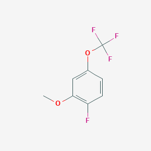 molecular formula C8H6F4O2 B13041313 1-Fluoro-2-methoxy-4-(trifluoromethoxy)benzene 