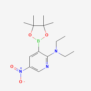 molecular formula C15H24BN3O4 B13041667 N,N-Diethyl-5-nitro-3-(tetramethyl-1,3,2-dioxaborolan-2-yl)pyridin-2-amine 