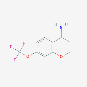 molecular formula C10H10F3NO2 B13041759 7-(Trifluoromethoxy)chroman-4-amine 