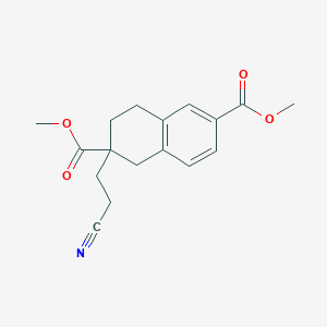 molecular formula C17H19NO4 B13041981 Dimethyl 2-(2-cyanoethyl)-1,2,3,4-tetrahydronaphthalene-2,6-dicarboxylate 
